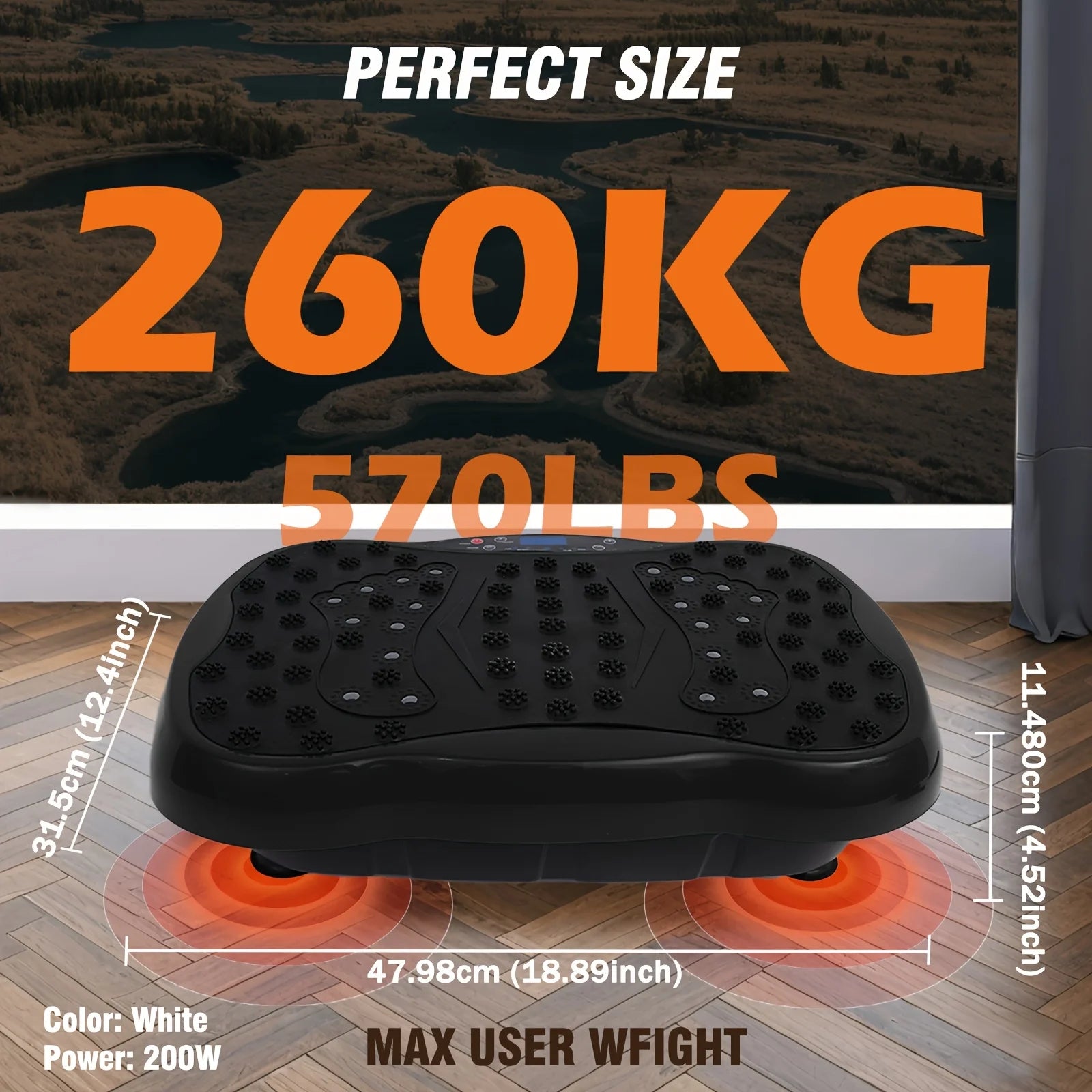 Magnetic Vibration Plate Exercise Machine: 200 Speeds, 330lb Capacity, Portable & Quiet Home Fitness for Women/Men mbzr