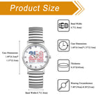 Women's Bohemian Analog Quartz Watch, 250th Anniversary Dial Design, Roman Numeral Markers, Stainless Steel Elastic Expandable Band, Easy Slip-On All-Season Casual Wristwatch mbzr