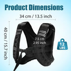 12lb Adjustable Weighted Vest with Reflective Stripes, Workout Vest for Running, Strength Training and Walking mbzr