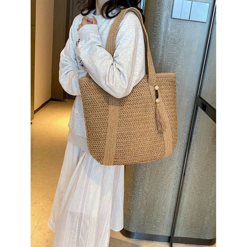 Arrival Fashionable Woven Beach Tote Bag With Elegant Design For Travel Or Daily Use Bohemian Style Shoulder Hand Bag With Tass mbzr