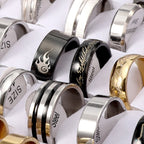 Fashion Jewelry Wholesale 100pcs/Lots Stainless Steel Rings Party Gift Wedding Rings Mix Style Mens Womens Rings