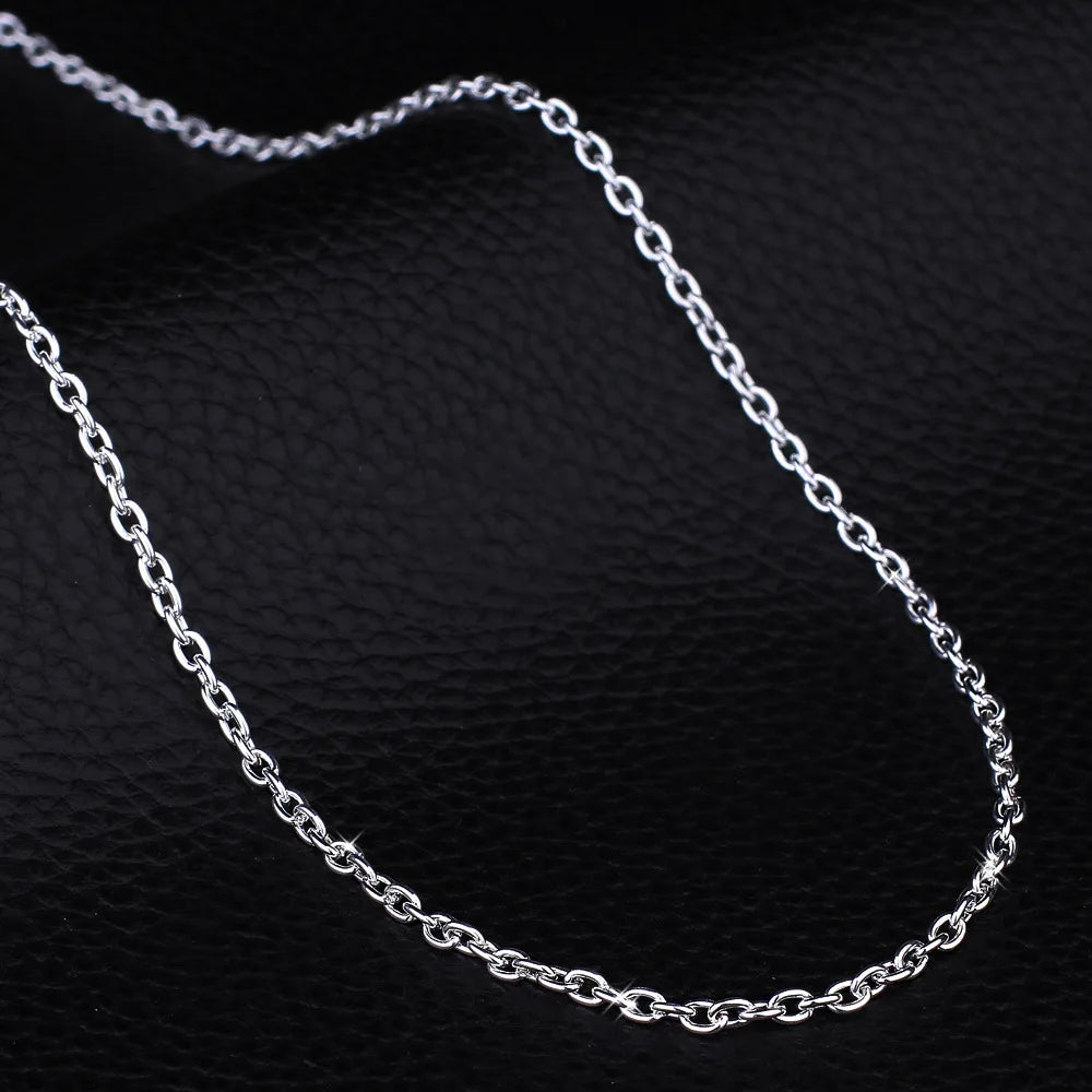 wholesale 5pcs/lot 925 Sterling Silver Chain necklace,Fashion Men/Women DIY Jewelry Rolo Chain 1mm Necklace 16 18 20 22 24" mbzr