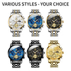 OLEVS 2859 Brand original authentic watches for man luxury Gift Box Steel band multifunctional quartz men's watch mbzr