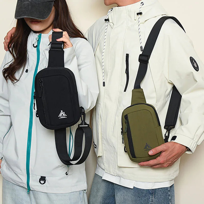 Brand Chest Bag for Men Women Fashion Sling Shoulder Crossbody Bag Nylon Waterproof for Outdoor Running Cycling Travel Phone Bag