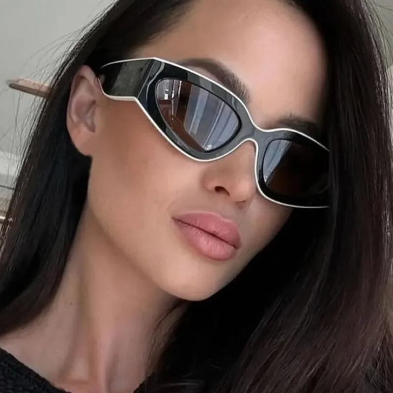 Cat Eye Sunglasses for Women and Men with Contrasting Color Accents Advanced Styling UV Protection Lightweight Frame Trendy