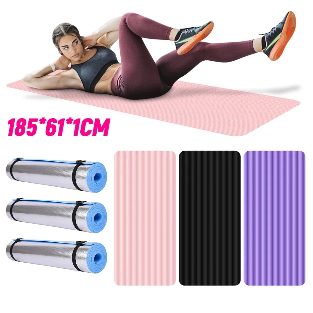 Yoga Mat Non Slip Exercise Mat Thick Solid Color Fitness Mat Yoga Workout Mat Multi-Function for Home Gym mbzr