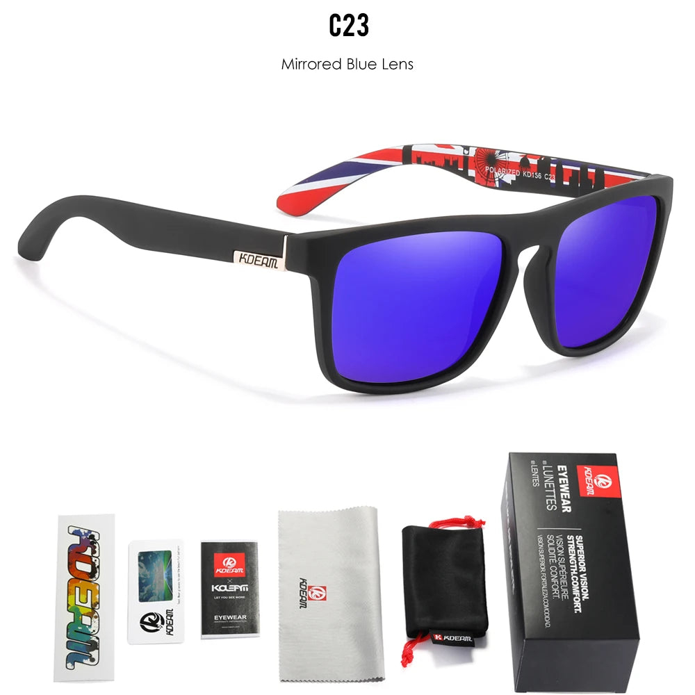 KDEAM Legend Square Sunglasses Polarized Lens Unisex for Outdoors with Brand Box