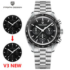 PAGANI DESIGN Moon Mens Watches 2025 Top Brand Luxury Quartz Watch For Men Chronograph Luminous Sapphire Mirror Waterproof Clock