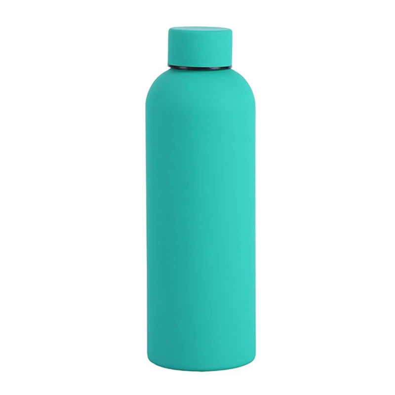500/750ML Small Mouth Thermos Cup, Outdoor Stainless Steel Bottle, Rubber Paint Sports Kettle, Thickened Double Water Cup mbzr