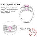 Anillos Apilables de Plata Esterlina 925 (Nuevos) – Lazo Rosa + Corazón (Tema Amor), Adecuados para Mujer y Chica mbzr