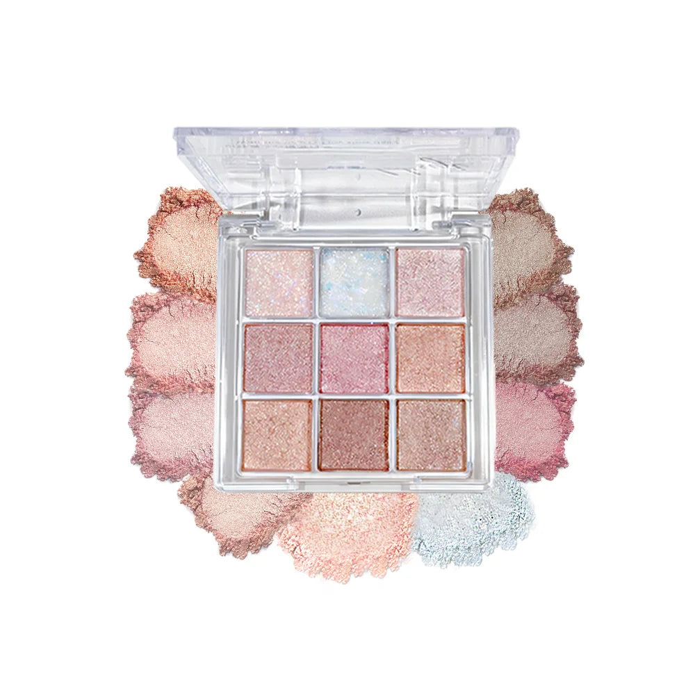 Pearlescent Fine Glitter Highlighter Dazzling Natural Eyeshadow Palette Long-lasting mbzr