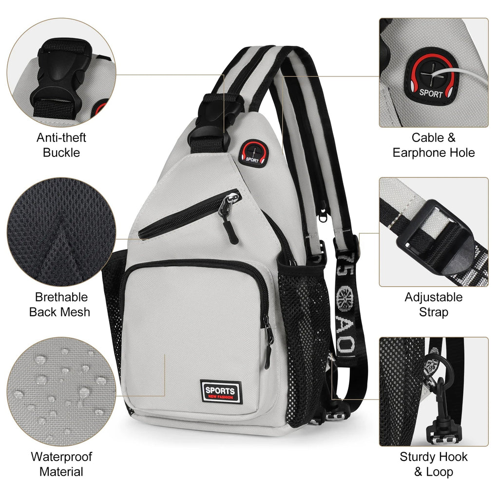 Large Capacity Chest Sloping Backpack Fashionable Sports Leisure Design Multifunctional mbzr