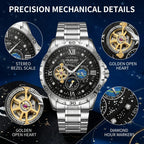 1Pcs Men's Black Dial Alloy Strap Vintage Fashion Classic Fashion Details Quartz Watch For Business Party Holiday