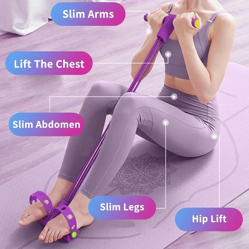 Portable Sit-Up Assist Band, 6-Tube Elastic Design (22cm Wide), Targets Abs, Arms, Chest, Legs & Hips, Multi-Scenario Use mbzr