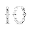 MAULA Earring 925 Sterling Silver Sparkling Square Stone Hoop Earring For Women Ladies Party Wedding Fashion Simple Jewelry Gift