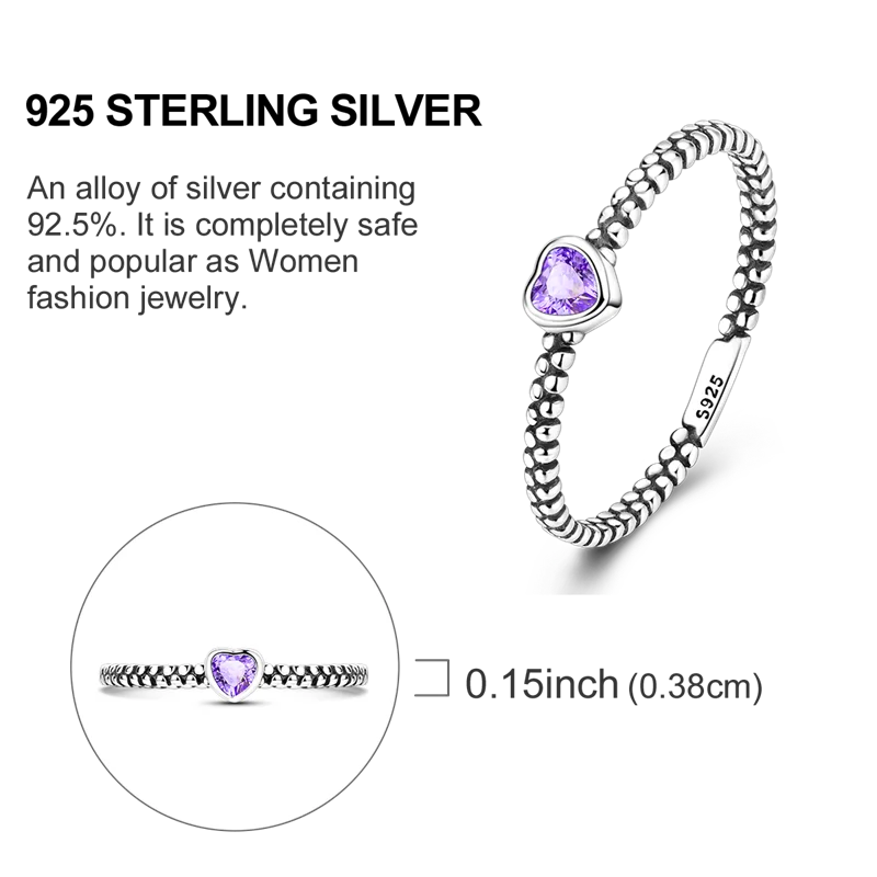 Original 925 Sterling Silver Ring Colorful Diamonds Cubic Zircon Finger Ring for Women