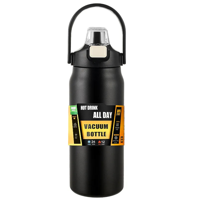 Portable Thermos with Straw 304 Stainless Steel Thermal Mug Tumbler Coffee Cup Sports Vacuum Flasks Cold and Hot Water Bottle mbzr
