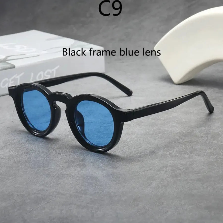 2025 Retro Thick Framed Oval Sunglasses For Men American Style Gray Eyewear Retro Leopard Print Glasses UV400 Prescription