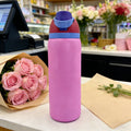 Owalaa pinkish purple 32oz/945ml stainless steel insulated water bottle with straw,for daily sports outdoor,perfect gift mbzr