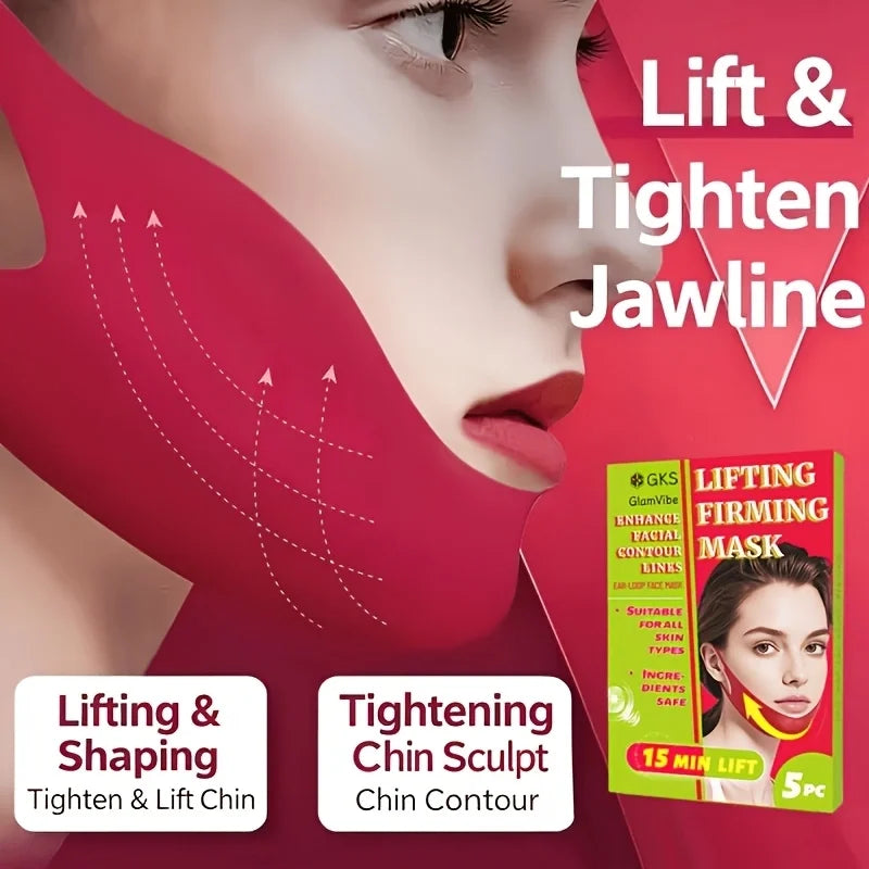 V-Shaped Cooling Slimming Face Mask: Removes masseter muscles, tightens double chin, burns facial fat, deeply hydrates, shaping bandage anti-aging beauty product, new product launch mbzr