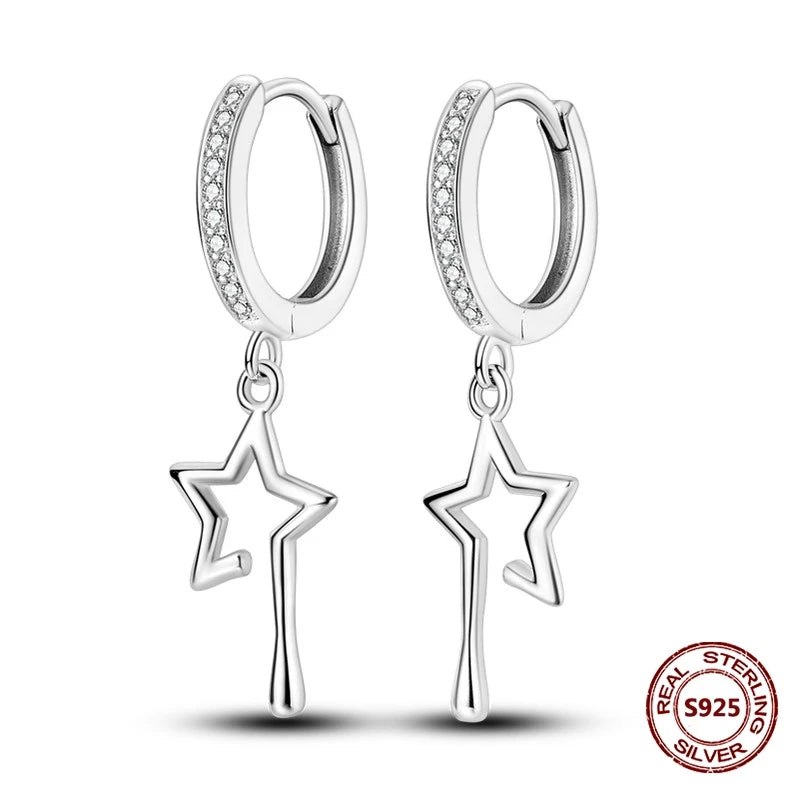 Fine Jewelry 925 Silver Rose Gold Plated Zircon Sparklin Hoop Earrings For Women mbzr