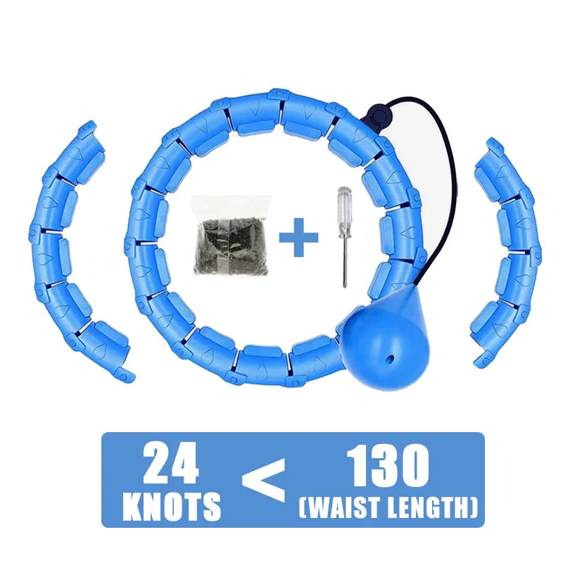Weighted Fitness Circle Hoops for Adults Weight Loss Plus Size for Adults Smart Exercise 2 in 1 Adjustable with Detachable Knots mbzr