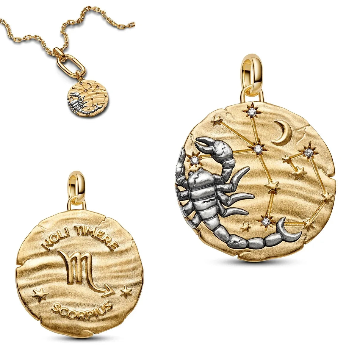 925 pure silver constellation pendant with relief texture of ghostly skull. Suitable for bracelets and necklaces. Jewelry.