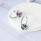 MULA 925 Sterling Silver Earrings for Women's Wedding Birthday Party Fashion Jewelry Gifts Zircon Starry Crystal Hoop Earrings