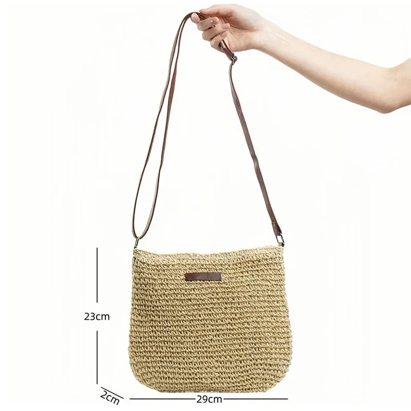 Elegant Light Paper Rope Bag - Bohemian Handmade Style, Hot-Selling Beach/Casual Bag (Crossbody & Shoulder Tote) mbzr