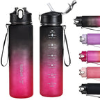 Large-Capacity 800ml Sports Water Bottle with Straw & Scale for Outdoor Fitness Camping Travel Car Bicycle mbzr