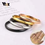 Vnox 2mm Thin Rings For Women Girl Solid Stainless Steel Minimalist Ring Set Elegant Party Tail Ring Extra Small Size #3- #10