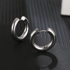 1 pair of punk style circular ring earrings L stainless steel large-sized exaggerated ear bones, ear screens, and earrings for both men and women