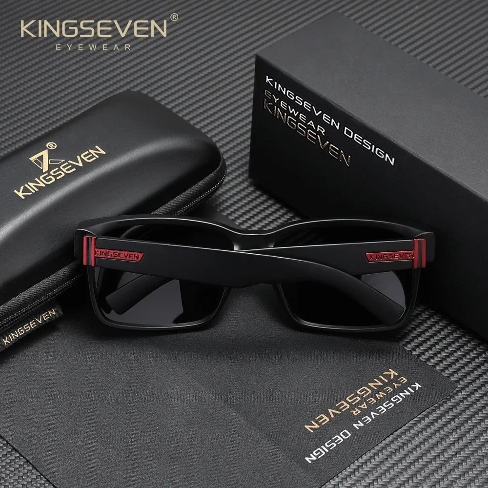 KINGSEVEN Square Frames Fashion Sunglasses For Women Men Driving Polarized UV400 Glasses Outdoor Protective Sports Eyewear