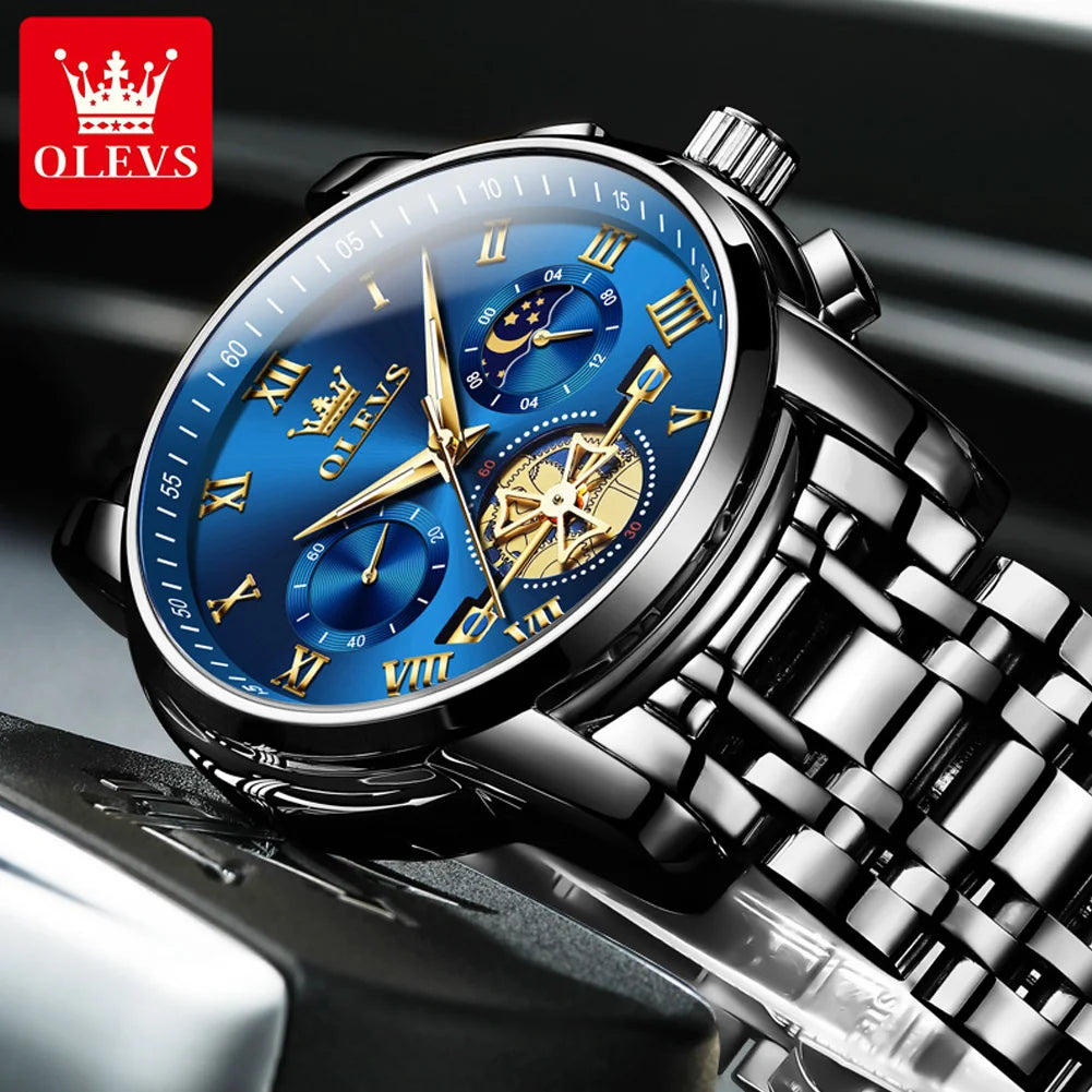 OLEVS 2859 Brand original authentic watches for man luxury Gift Box Steel band multifunctional quartz men's watch mbzr