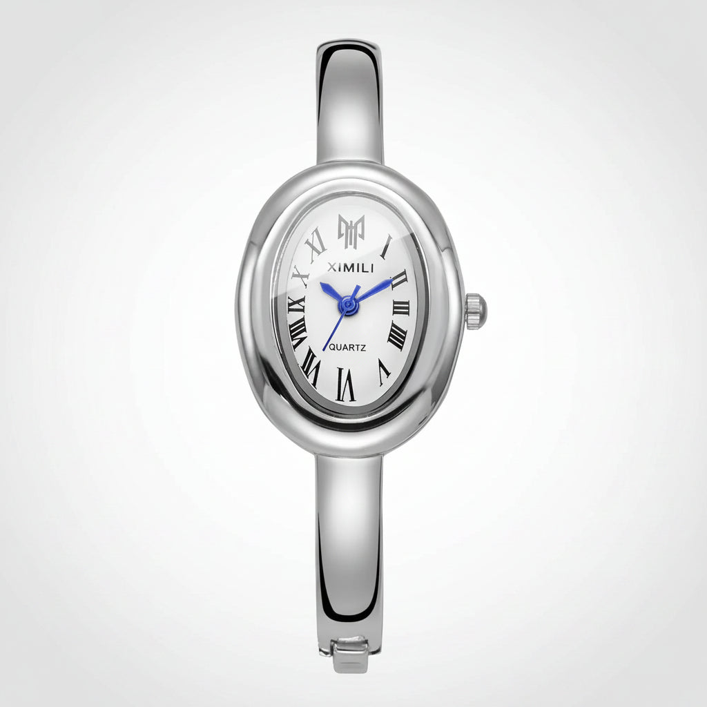 Elegant Oval Roma Dial Quartz Watch Fashion Bracelet Strap Ladies Wristwatch mbzr