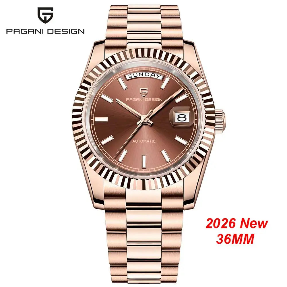 New DD36 Men's Watches PAGANI DESIGN Luxury Gold Automatic Watch Men AR Sapphire Glass Mechanical Wristwatch Men 10Bar ST16 Movt