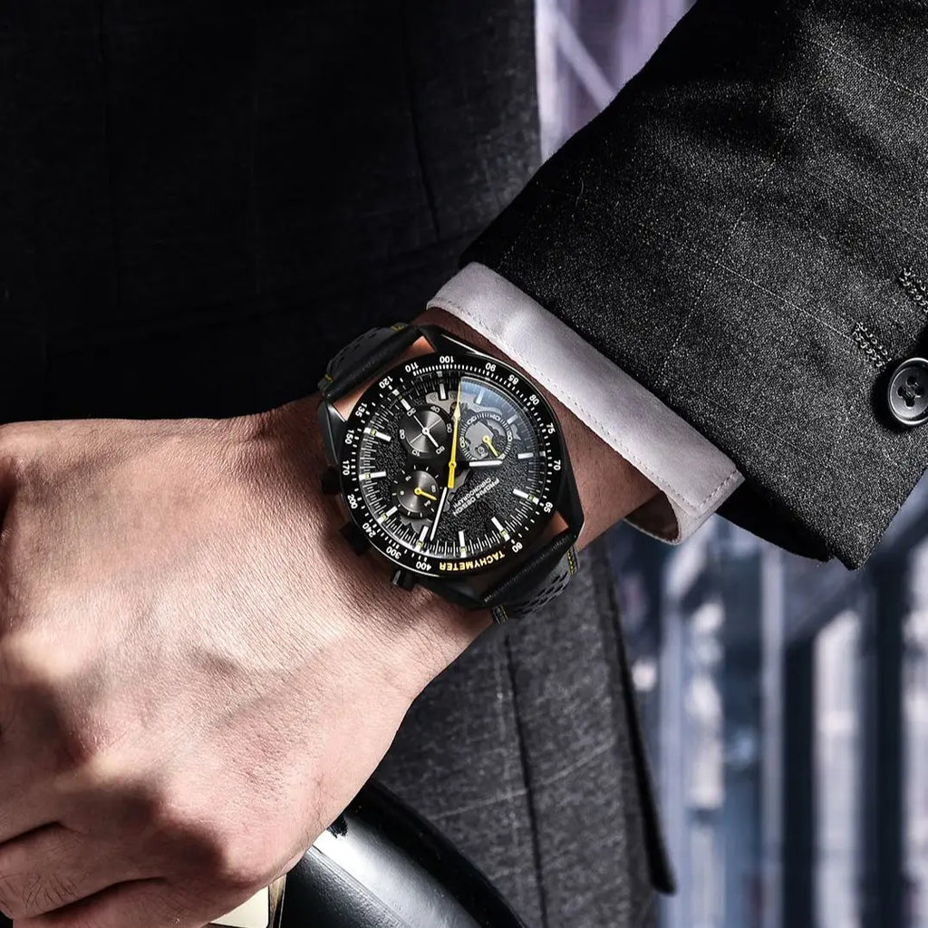 PAGANI DESIGN 2025 New Moon Dark Men's Watches Luxury Quartz Watch Men Skeleton Sport Chronograph AR Sapphire glass Wrist Watch
