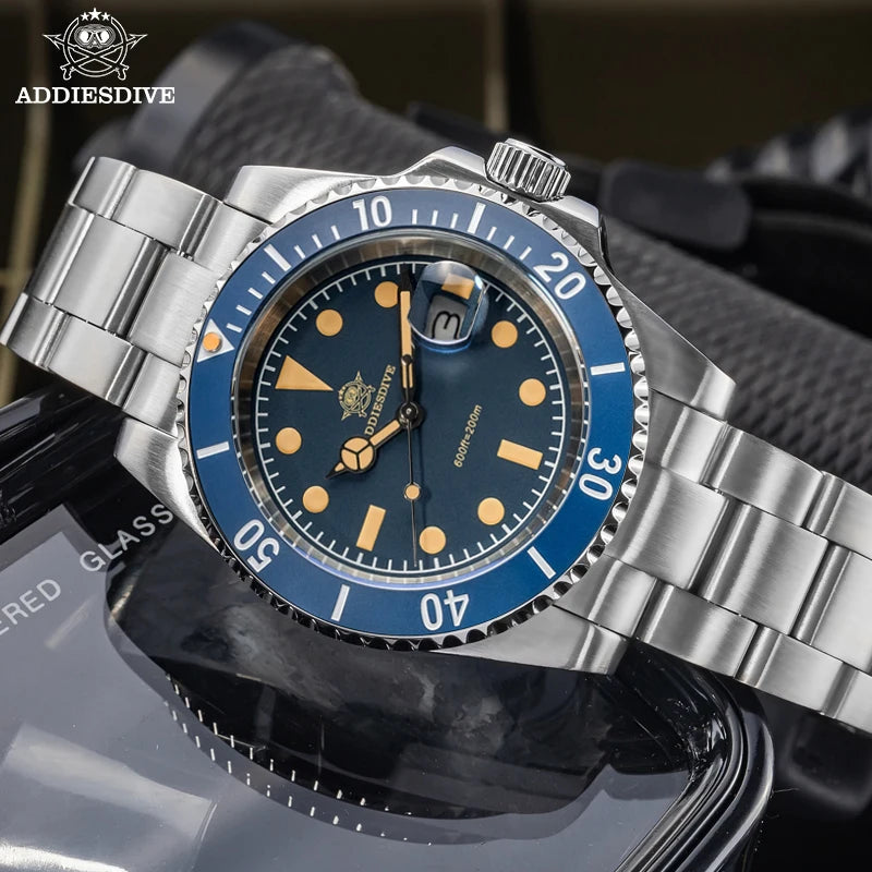 ADDIESDIVE 41mm Men's Quartz Watch 200m Diving Wristwatch c3 Retro Luminous Ceramic Bezel Stylish Men's Analog Watches AD2054 mbzr