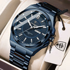 POEDAGAR Original Business Quartz Men Wristwatch High Quality Stainless Steel Waterproof Luminous Stylish Man Watch Date Week Fashion Casual Men's Watches