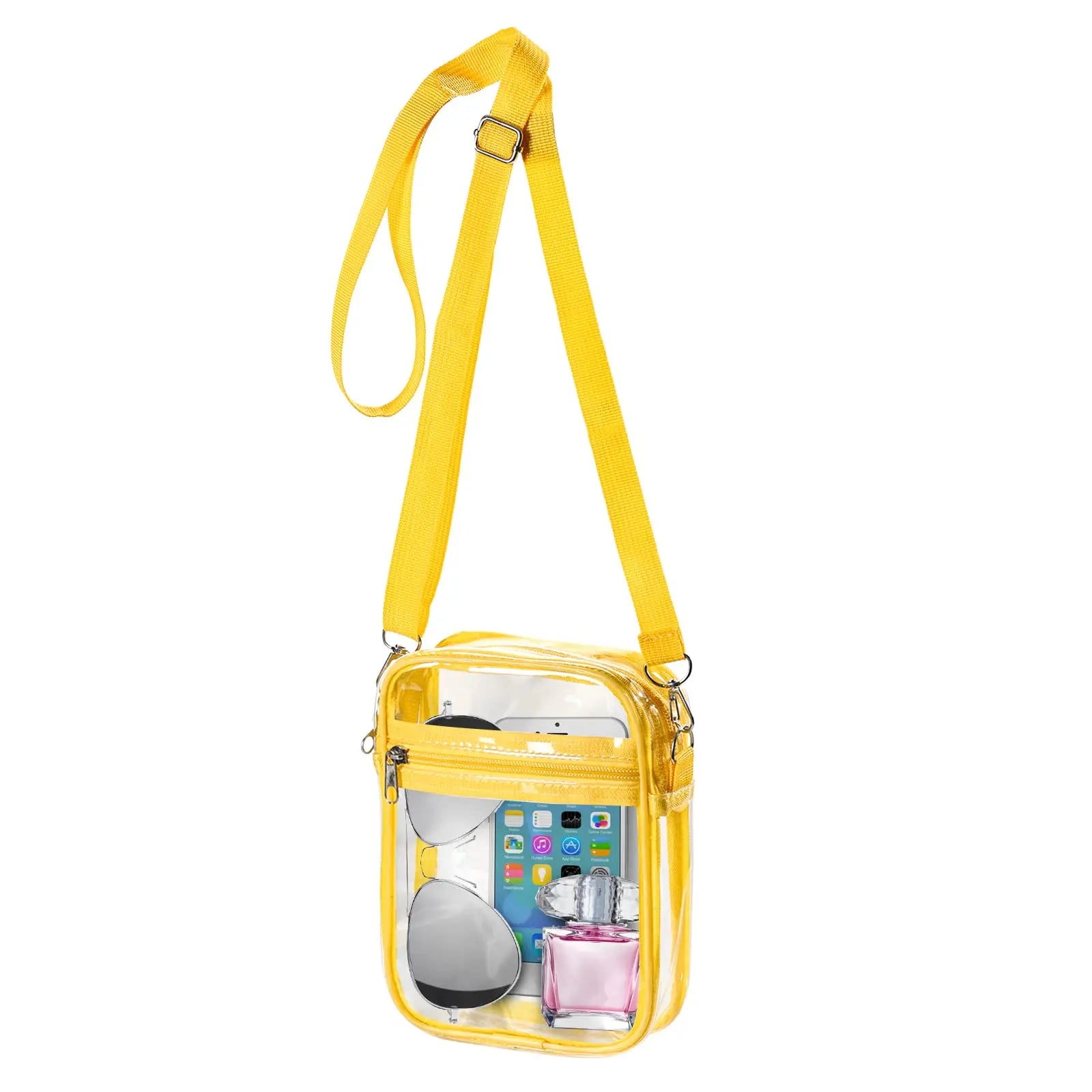 Women's Shoulder Bag PVC Concert Transparent Handbag Simple Crossbody Bag with Front Pocket Casual Handbag