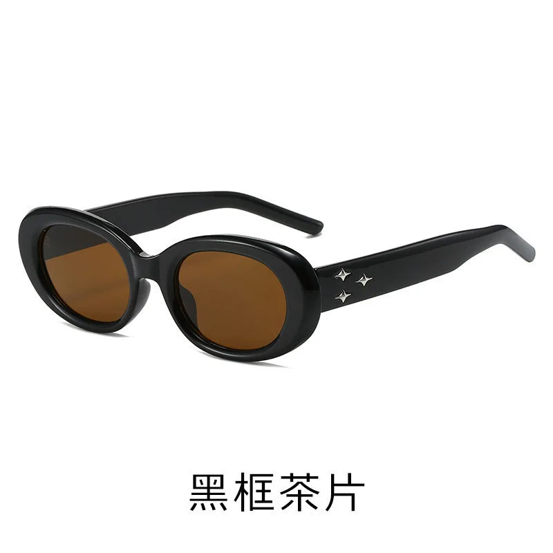 New Korean version gm personalized spice girl style American sunglasses three stars retro oval small frame premium sunglasses