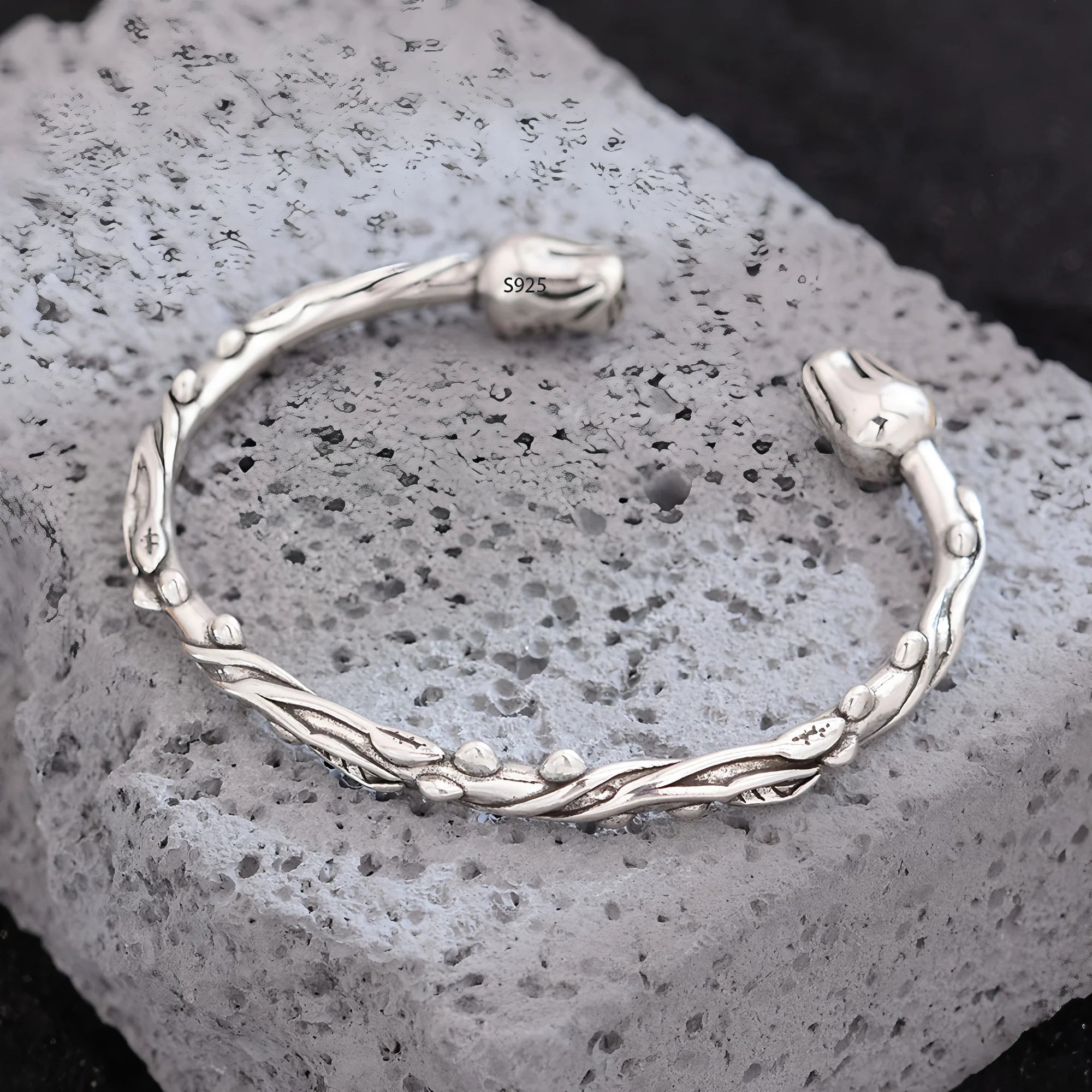 925 Sterling Silver Bracelet Rose Flower Linked Vintage Punk Adjustable Chain For Woman Girl Jewelry Gift Dropship Wholesale
