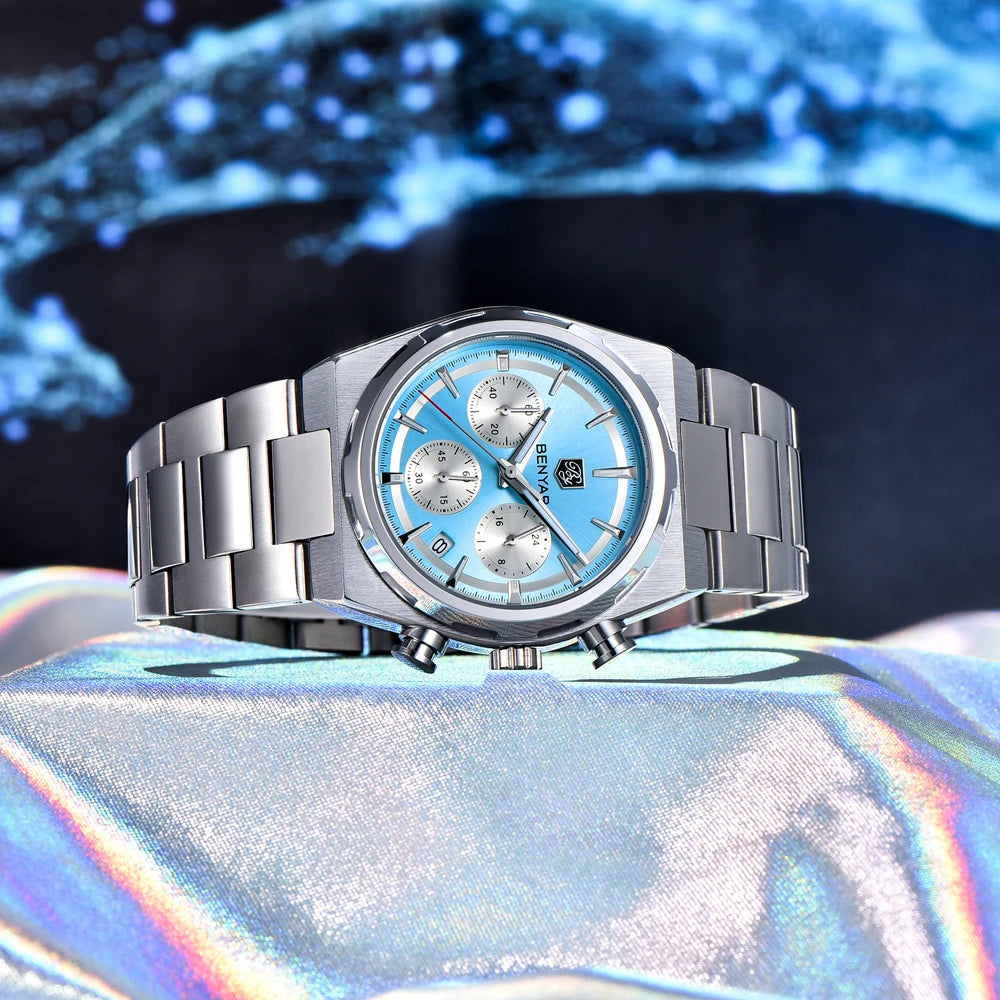 2026 New BENYAR Men's Watches Top Brand Luxury Quartz Watch Men Chronograph Waterproof Luminous Stainless steel Man Gift Clock