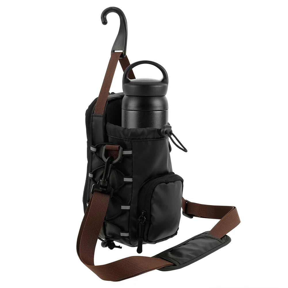 Magnetic Gym Sling Bag with Water Bottle Holder Gym Crossbody Bag Gym Bottle Carrier Bag for Travel Sports Work Fitness