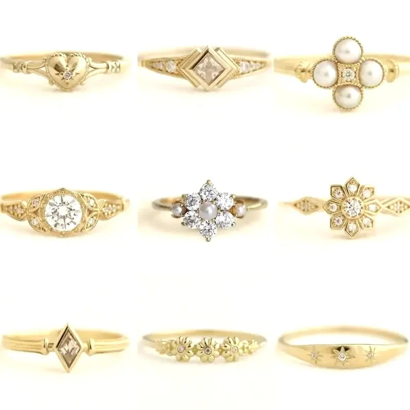Hot Selling Gold Plated Stainless Steel Rings For Women Heart Ring Jewelry Accessories