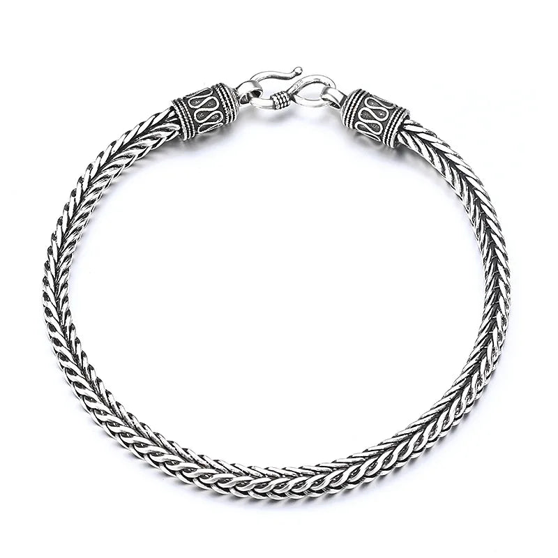 925 Sterling Silver Bracelet Chain Vintage for Men Women Luxury Wedding Jewelry Engagement Fashion Party Gifts mbzr