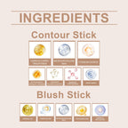 Multi-Purpose Contouring Stick (Light Brown + Light Pink) Double Head Contouring Solid Blush Mist For Portable Touch Up mbzr