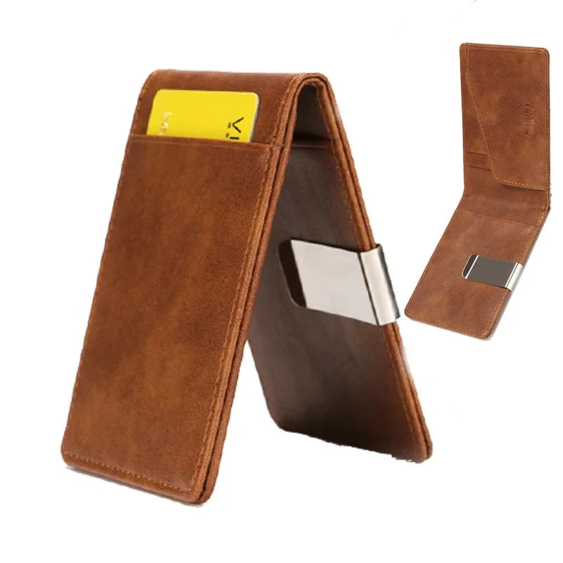 RFID Blocking Slim PU Wallet For Men, 5 Card Slots With Money Clip - Lightweight Bifold Wallet, Perfect Father's Day Gift mbzr