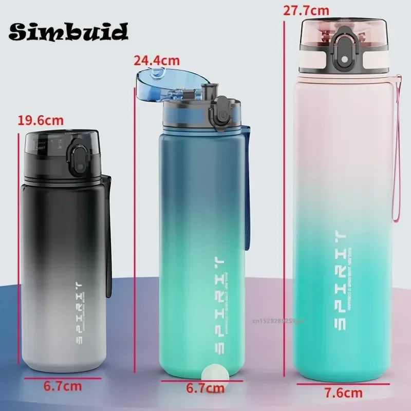 1 Liter Large Capacity Sports Water Bottle Leak Proof Colorful Plastic Cup Drinking Outdoor Travel Portable Gym Fitness Jugs mbzr