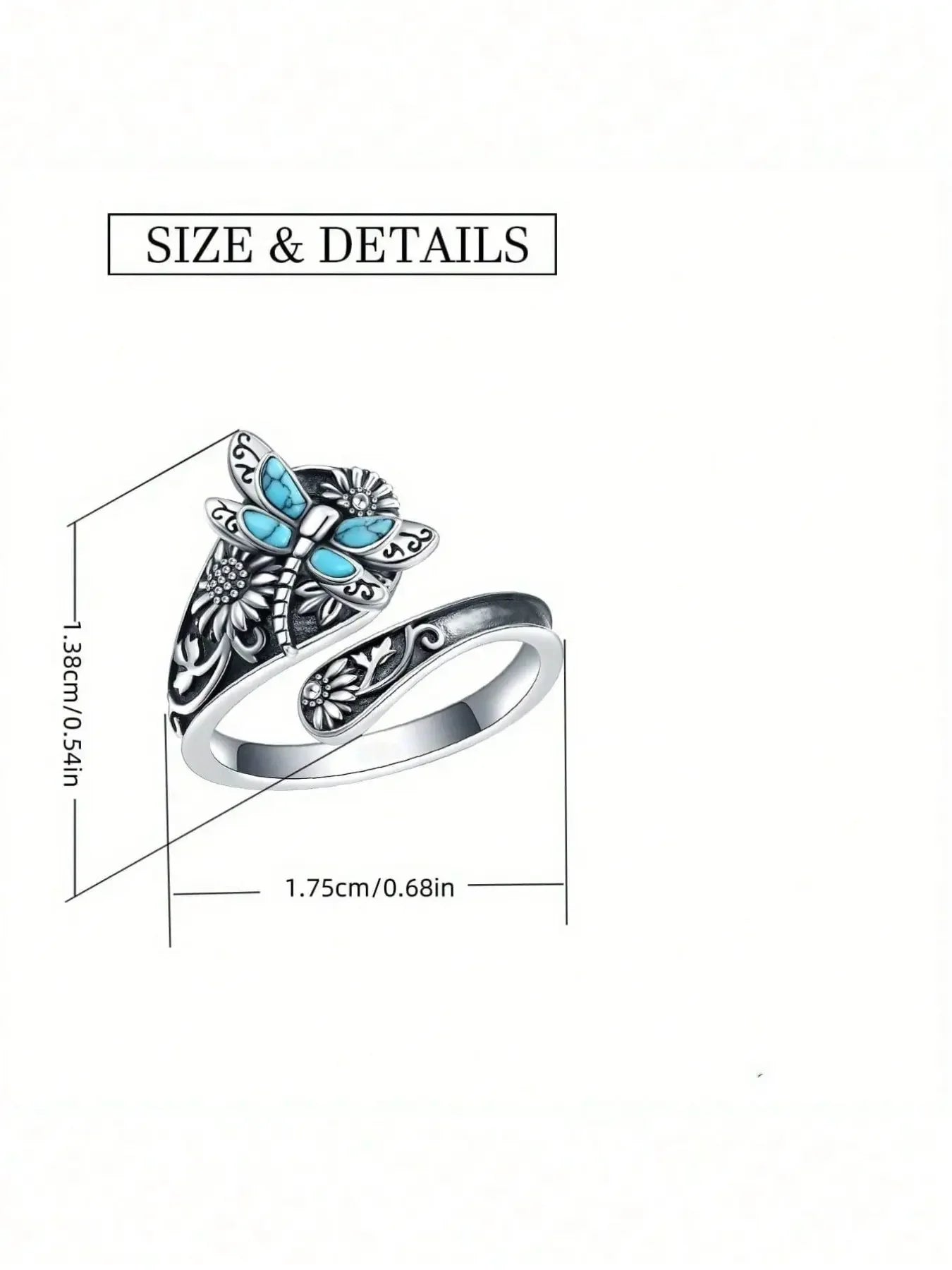 Retro Bohemian Style Silver Sunflower Ring, Vintage Rings, Boho Style Rings, Dragonfly/butterfly Spoon Ring, Ladies' Victorian Style Floral Jewelry, Party Gift, Anniversary Souvenir, Adjustable